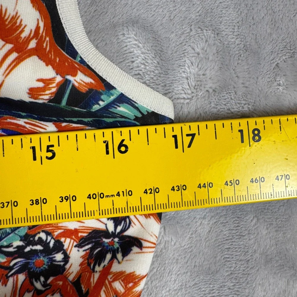 Clover Canyon Floral Print Dress Medium Black Blue Orange Geometric Pattern - Picture 3 of 8